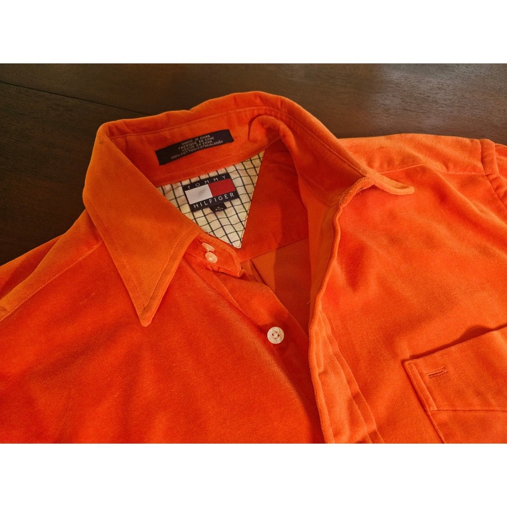 Tommy Hilfiger Vibrant Orange Casual Button-Down Shirt